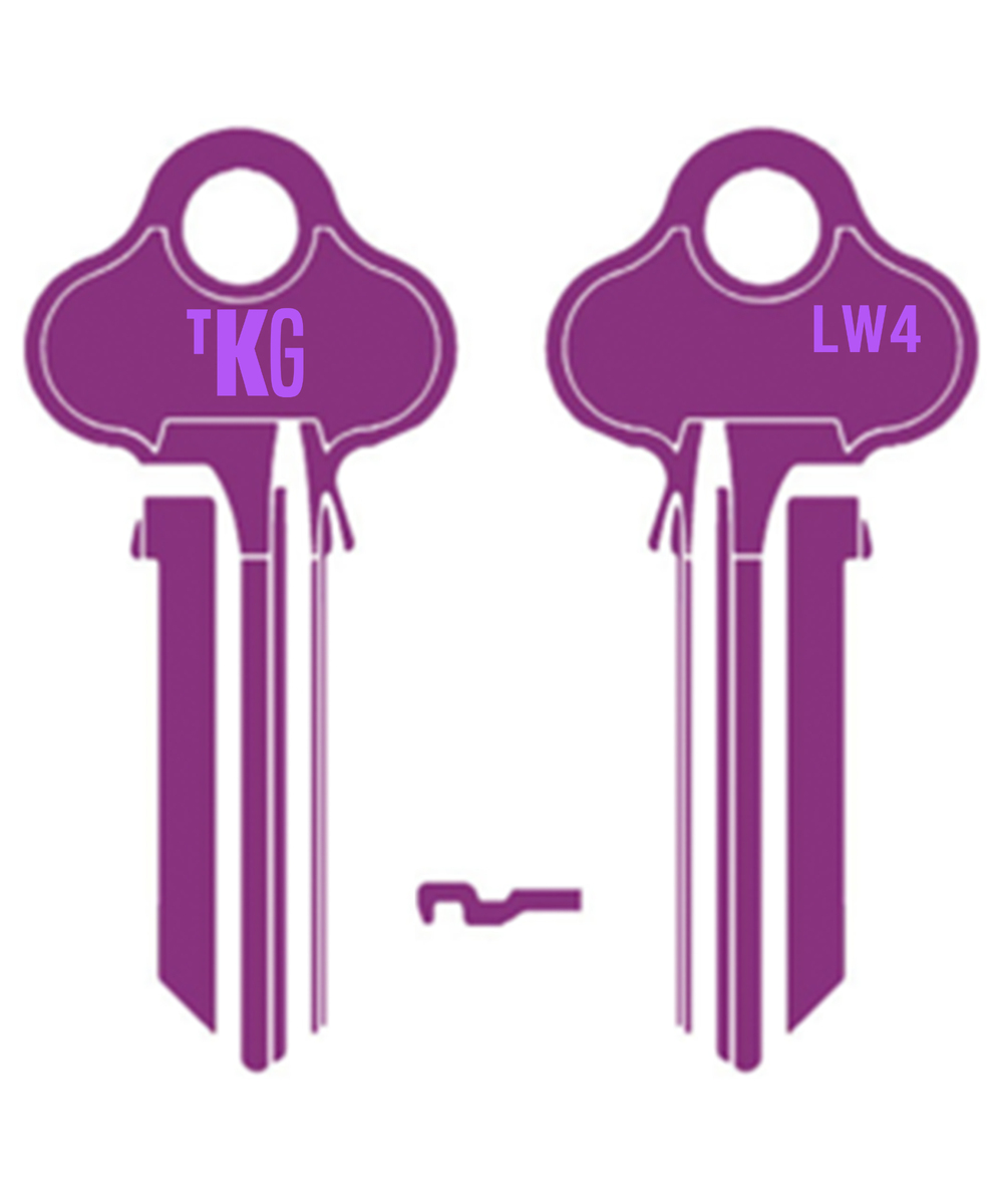 Domestic Key Blank To Suit Lockwood 5 PIN - Purple